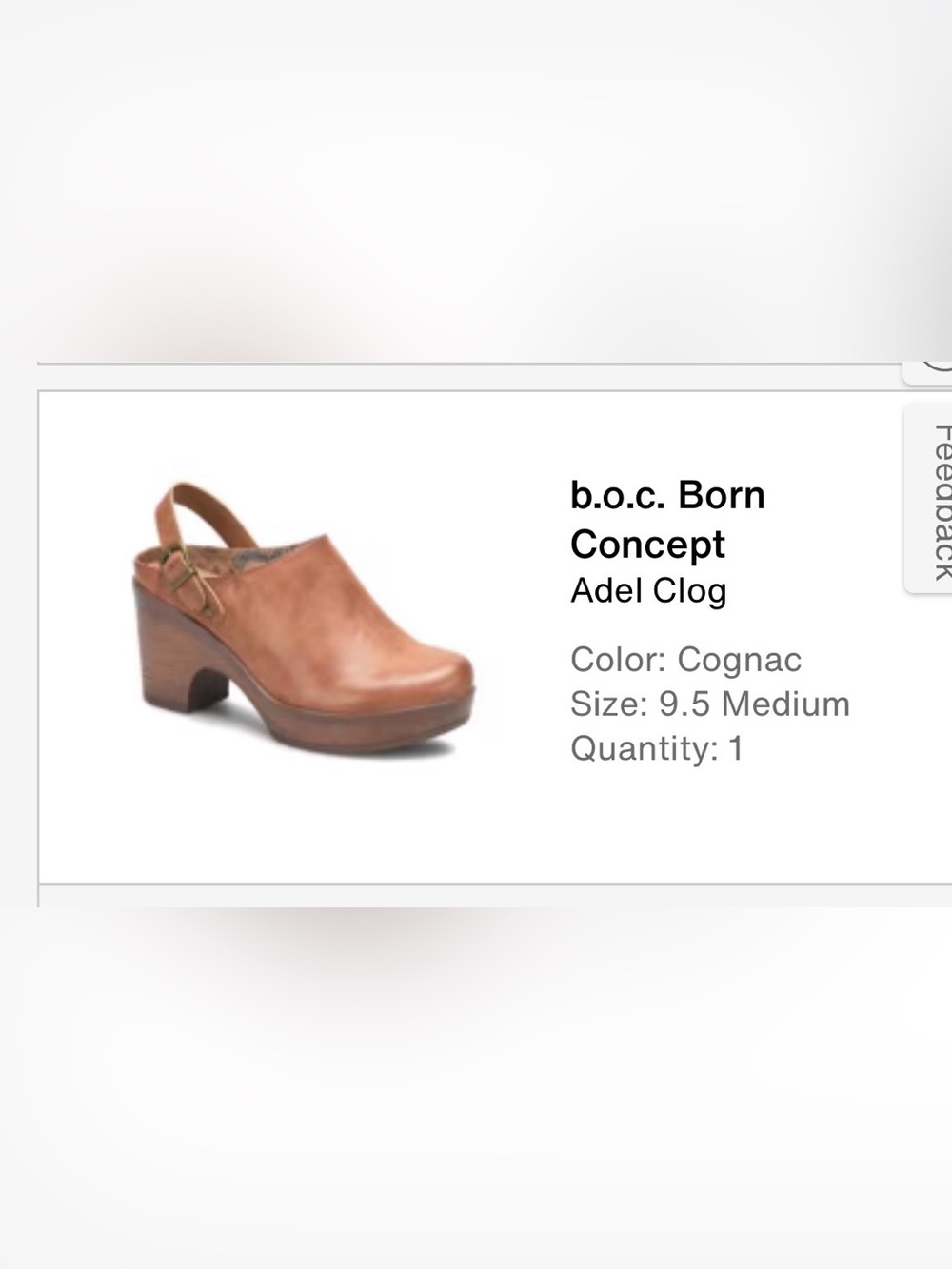 b.o.c. Leather Platform Clog in Cognac